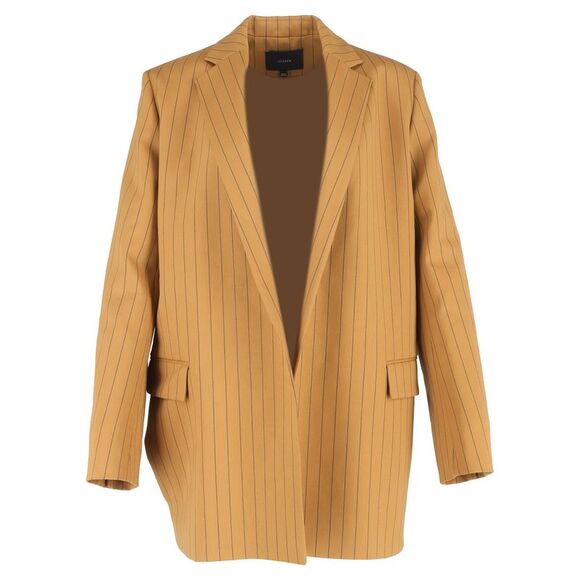 Joseph Jules Striped Open Blazer in Brown Wool